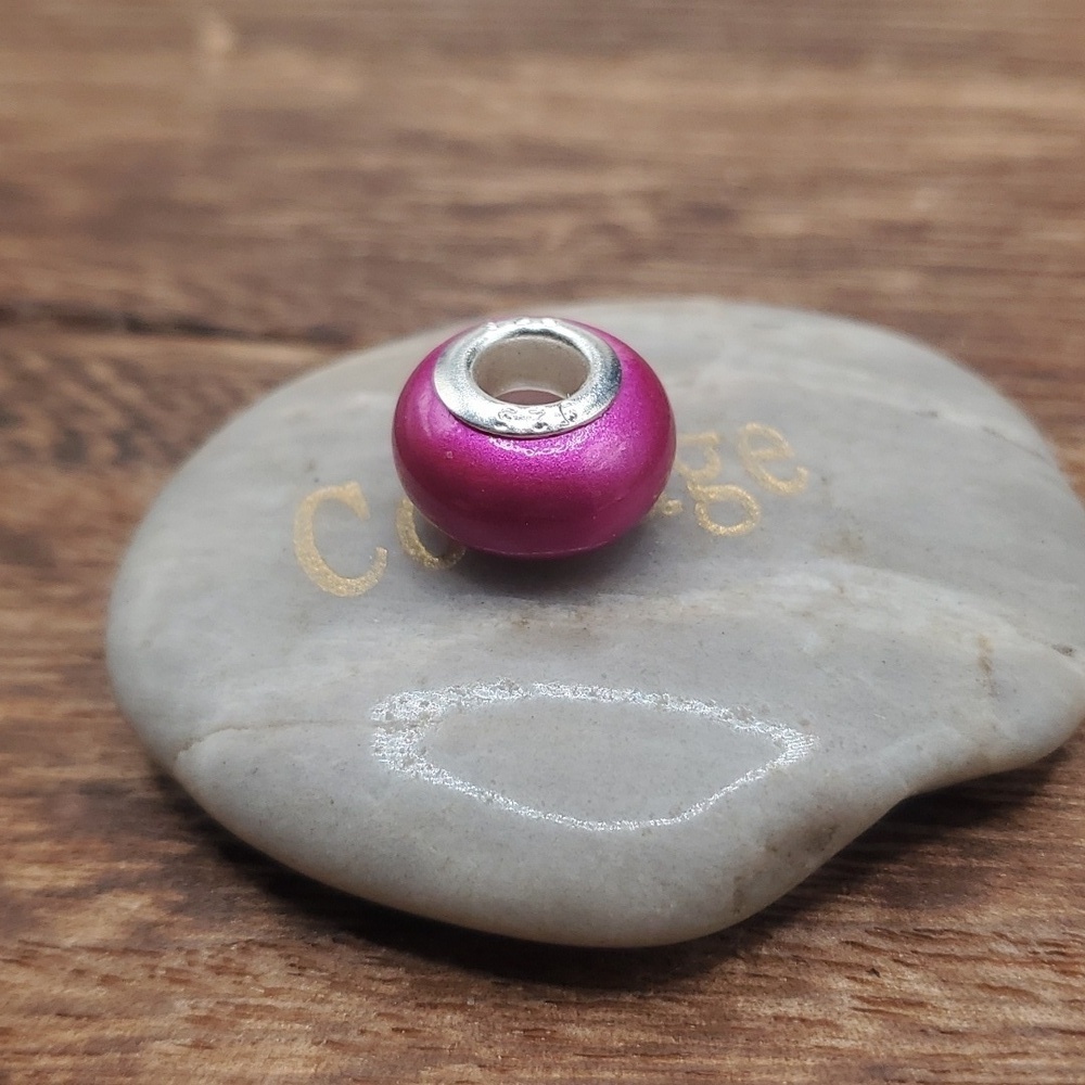 Pink metallic barbie core charm sterling‎ 925